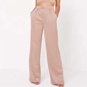Misguided wide leg satin pants sz 10